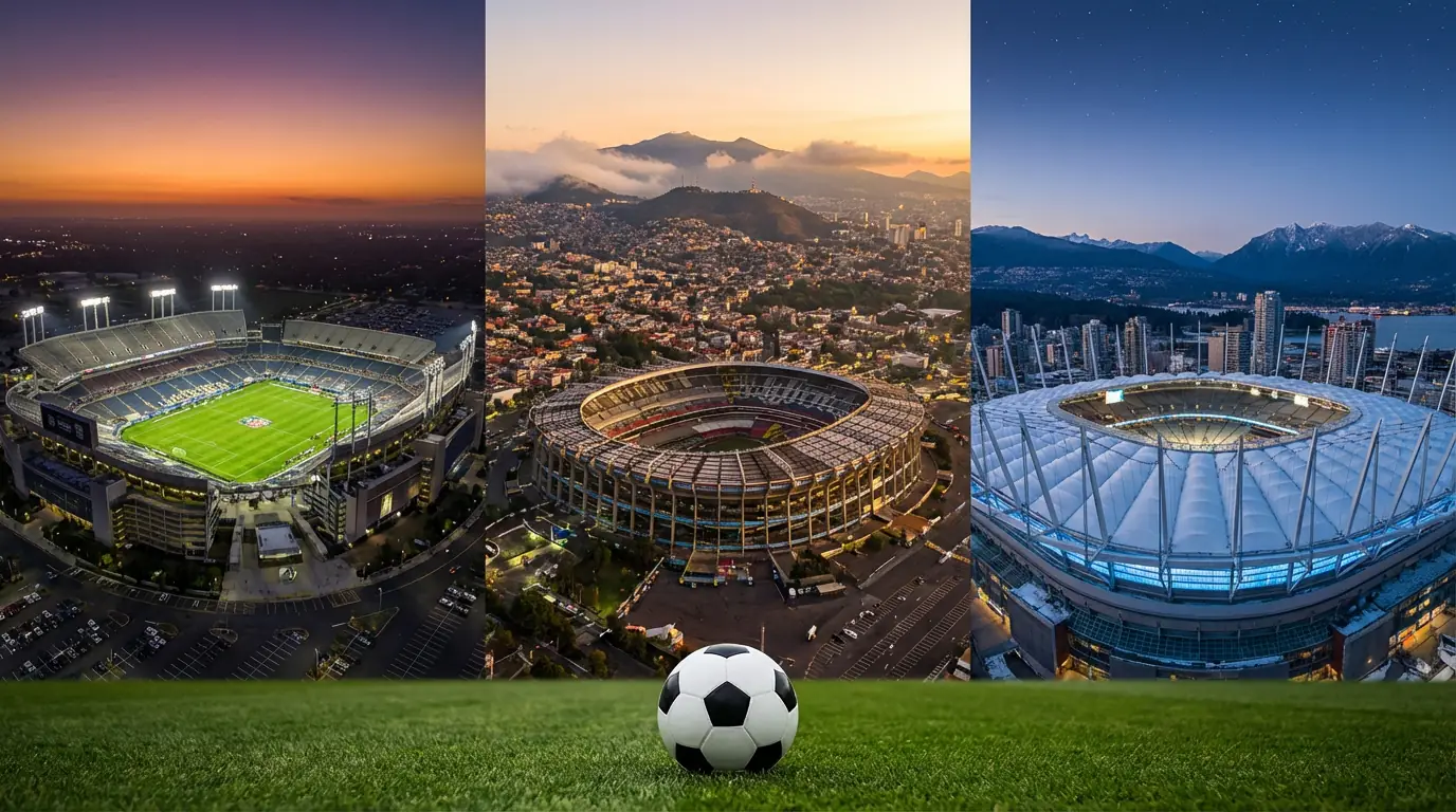 Přehled mistrovství světa ve fotbale 2026 s mapou stadionů v USA, Mexiku a Kanadě" width="1200" height="630" fetchpriority="high">